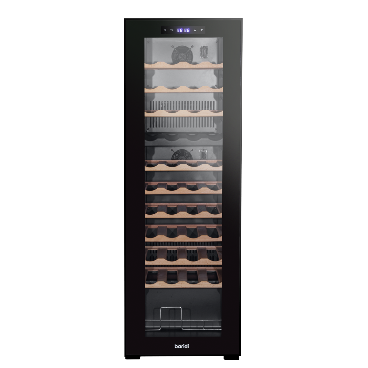 Baridi DH92 44 Bottle Dual Zone Wine Fridge with Digital Touch Screen Controls, Beech Wood Shelves & LED - additional view 4