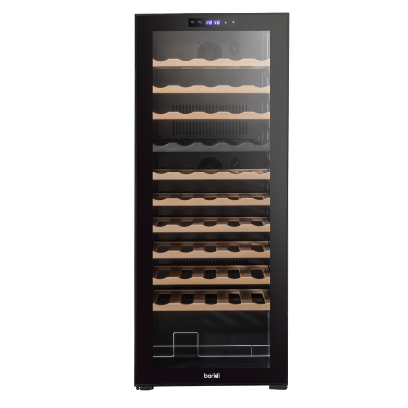 Baridi DH93 55 Bottle Dual Zone Wine Fridge with Digital Touch Screen Controls, Beech Wood Shelves & LED - additional view 5