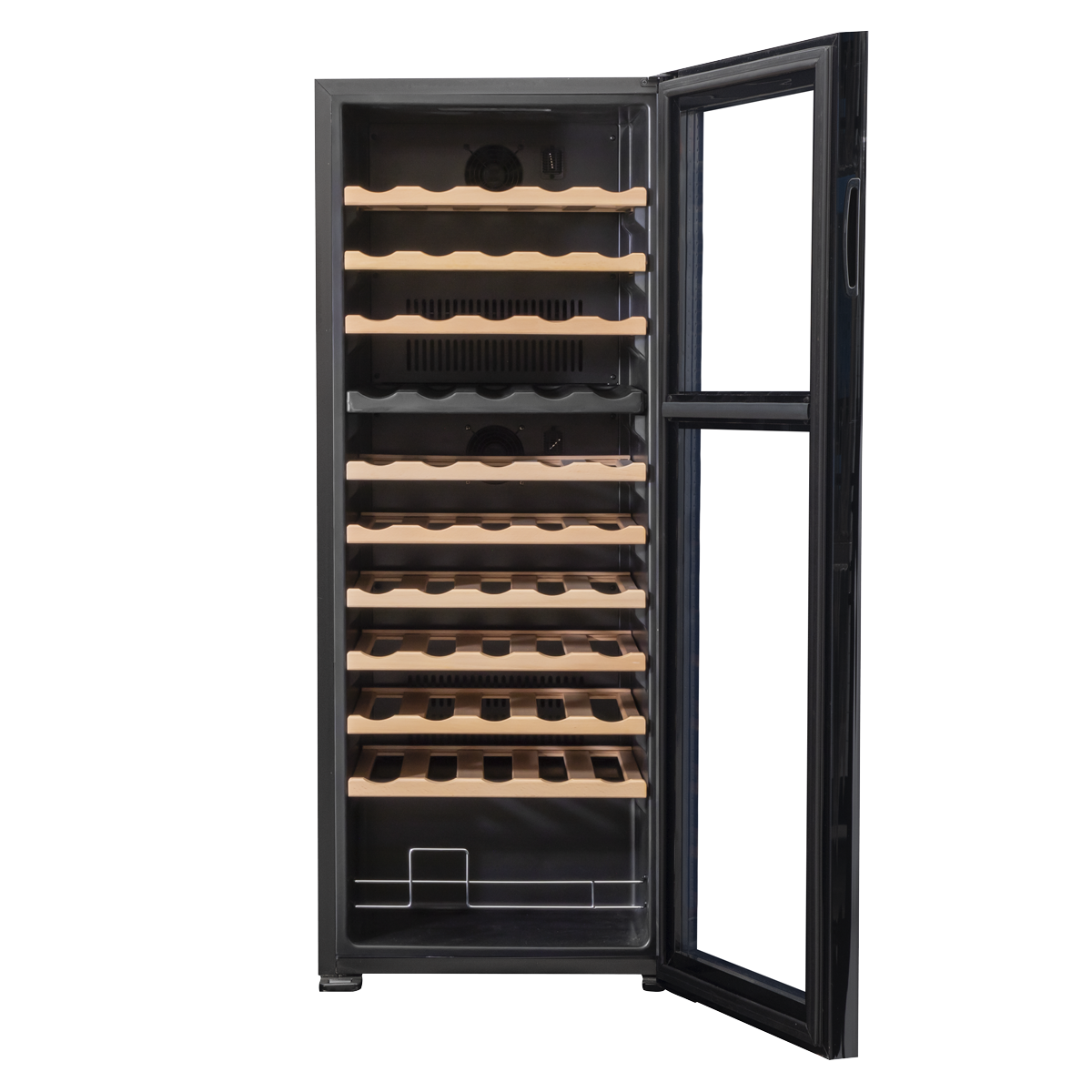 Baridi DH93 55 Bottle Dual Zone Wine Fridge with Digital Touch Screen Controls, Beech Wood Shelves & LED - additional view 7