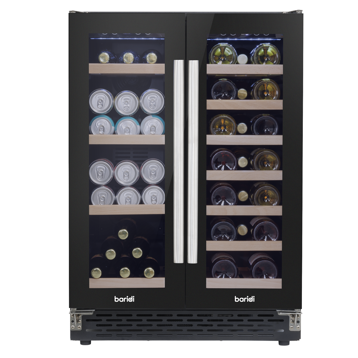 Baridi DH96 40 Bottle/120 Can Dual Zone Undercounter/Freestanding Wine & Drinks Fridge - Black - additional view 3