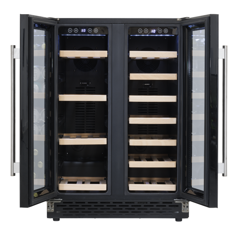 Baridi DH96 40 Bottle/120 Can Dual Zone Undercounter/Freestanding Wine & Drinks Fridge - Black - additional view 6