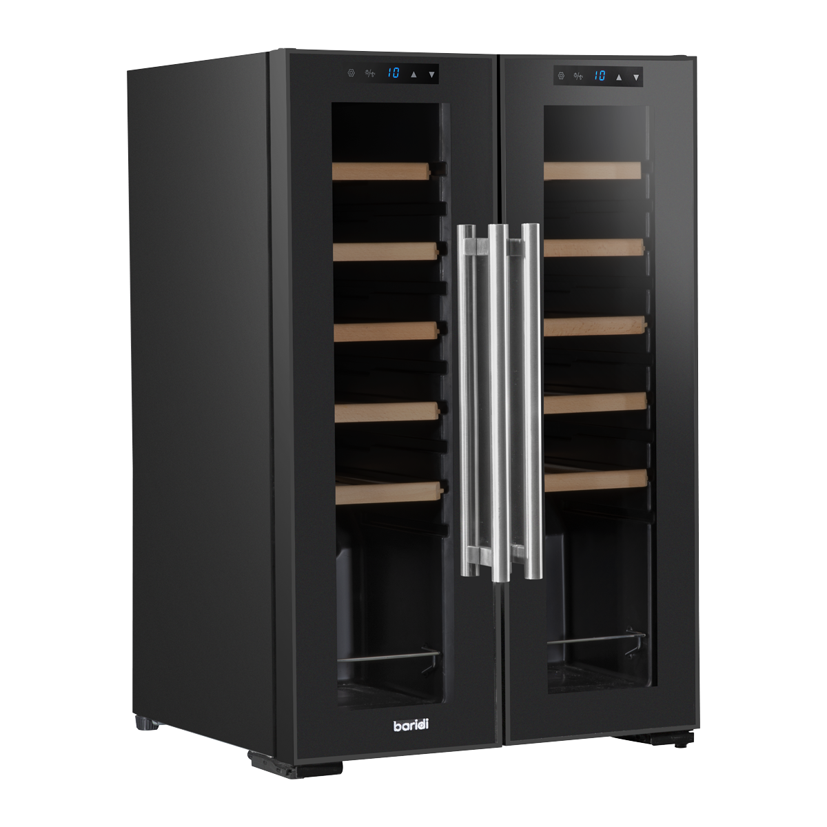 Baridi DH97 24 Bottle Dual Zone Wine Fridge with Digital Touch Screen Controls, Beech Wood Shelves & LED - additional view 9