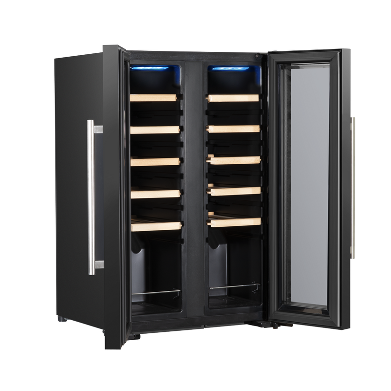 Baridi DH97 24 Bottle Dual Zone Wine Fridge with Digital Touch Screen Controls, Beech Wood Shelves & LED - additional view 8