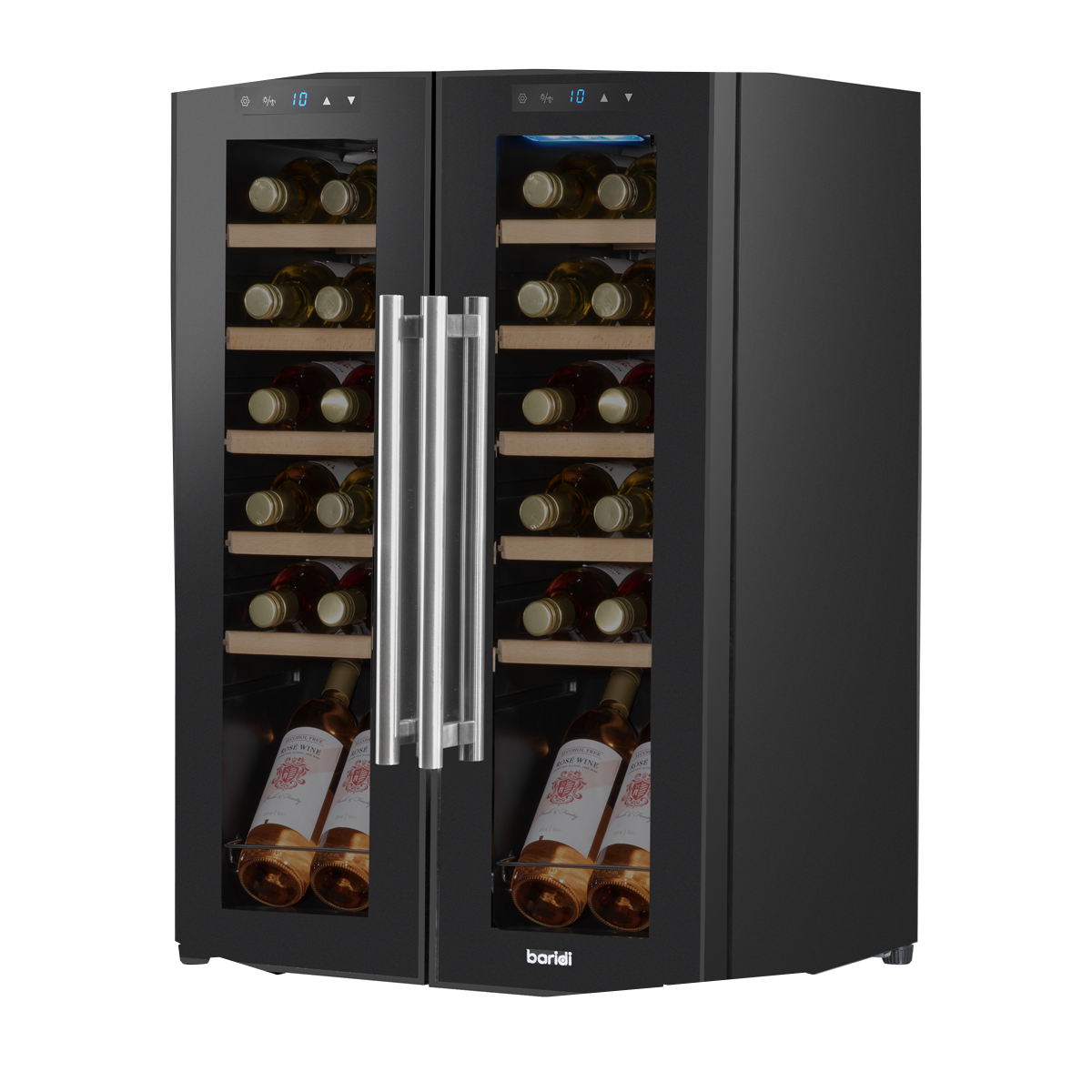 Baridi DH97 24 Bottle Dual Zone Wine Fridge with Digital Touch Screen Controls, Beech Wood Shelves & LED - additional view 16