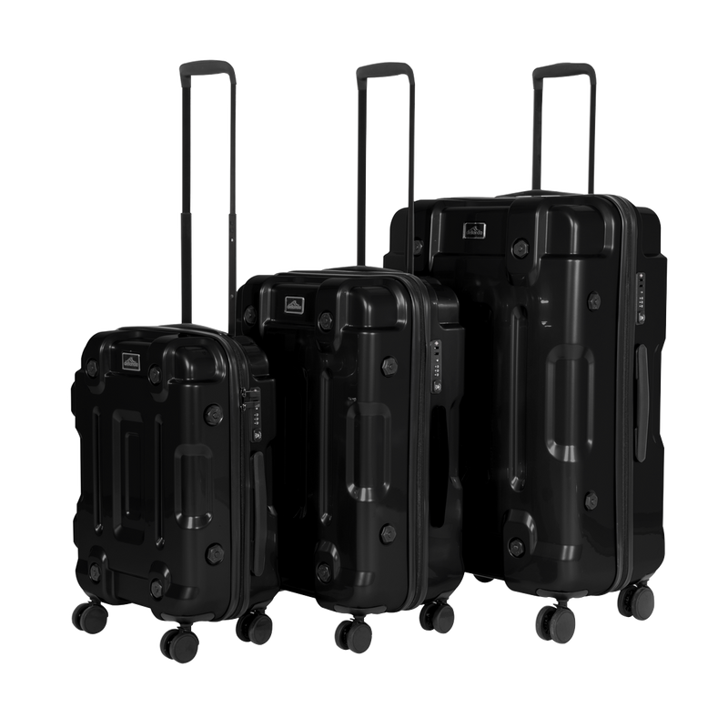 Dellonda DL10 Lightweight ABS Luggage Set 3pc - Black