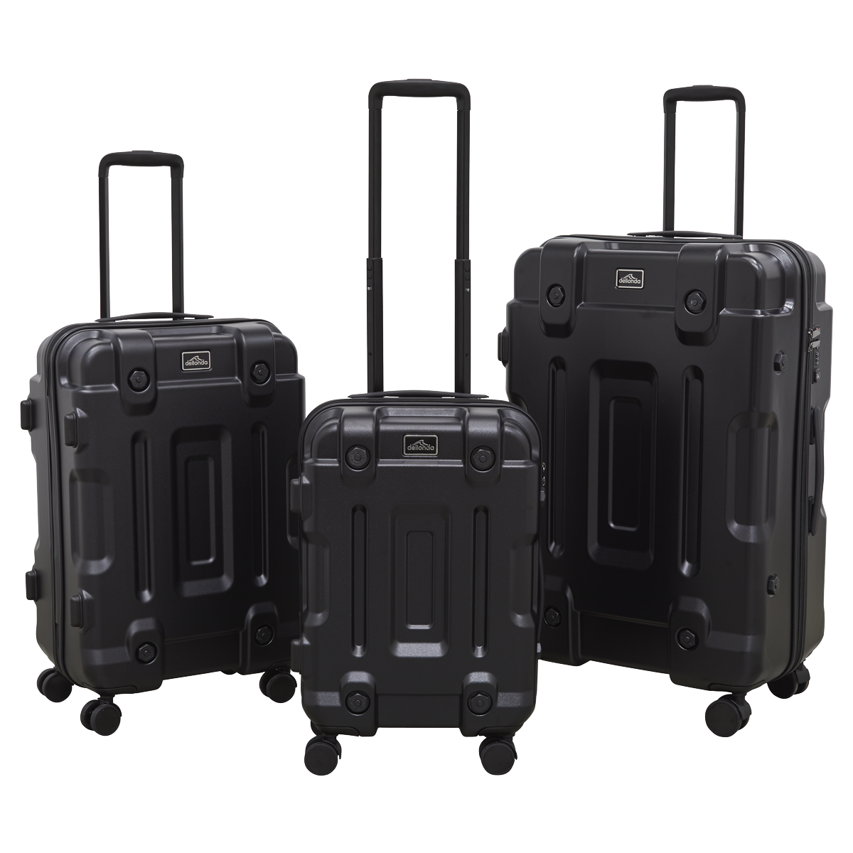 Dellonda DL10 Lightweight ABS Luggage Set 3pc - Black - additional view 3