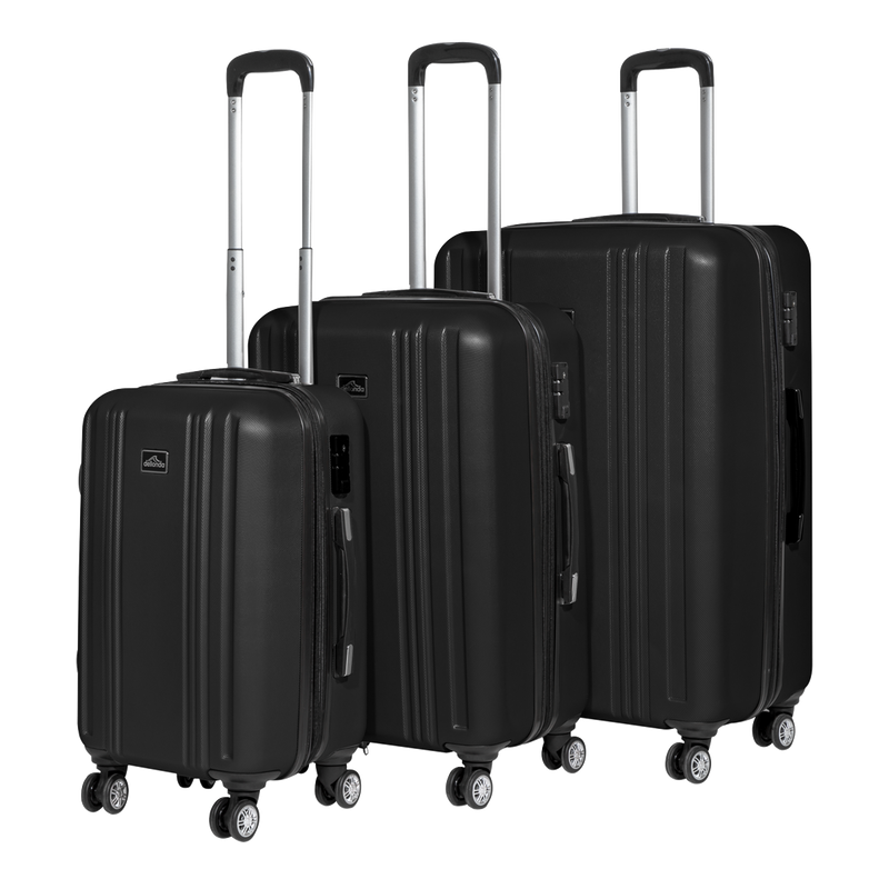 Dellonda DL11 Lightweight ABS Luggage Set with TSA Lock - Black