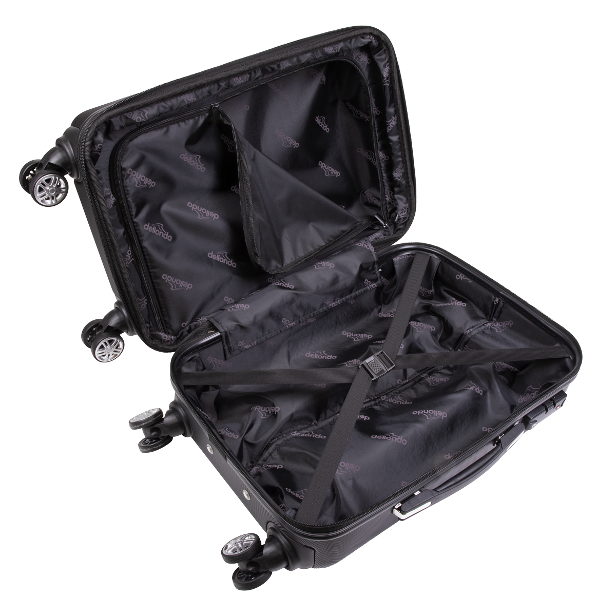 Dellonda DL11 Lightweight ABS Luggage Set with TSA Lock - Black - additional view 7