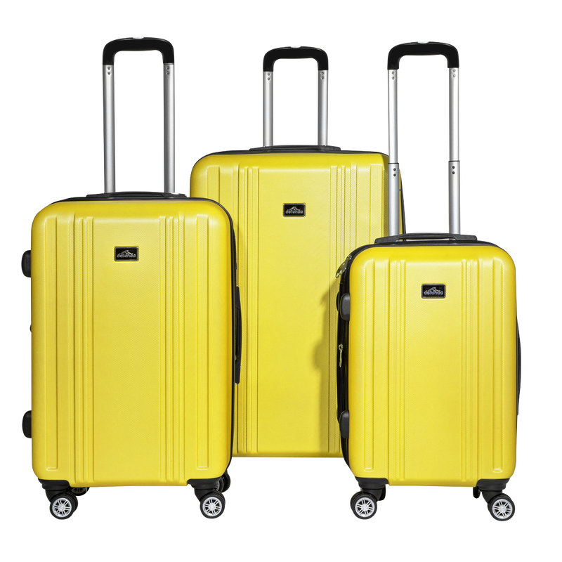 Dellonda DL124 Lightweight ABS Luggage Set with TSA Lock - Yellow - additional view 3