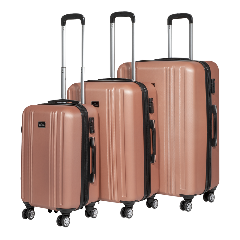 Dellonda DL125 Lightweight ABS Luggage Set with TSA Lock - Rose Gold