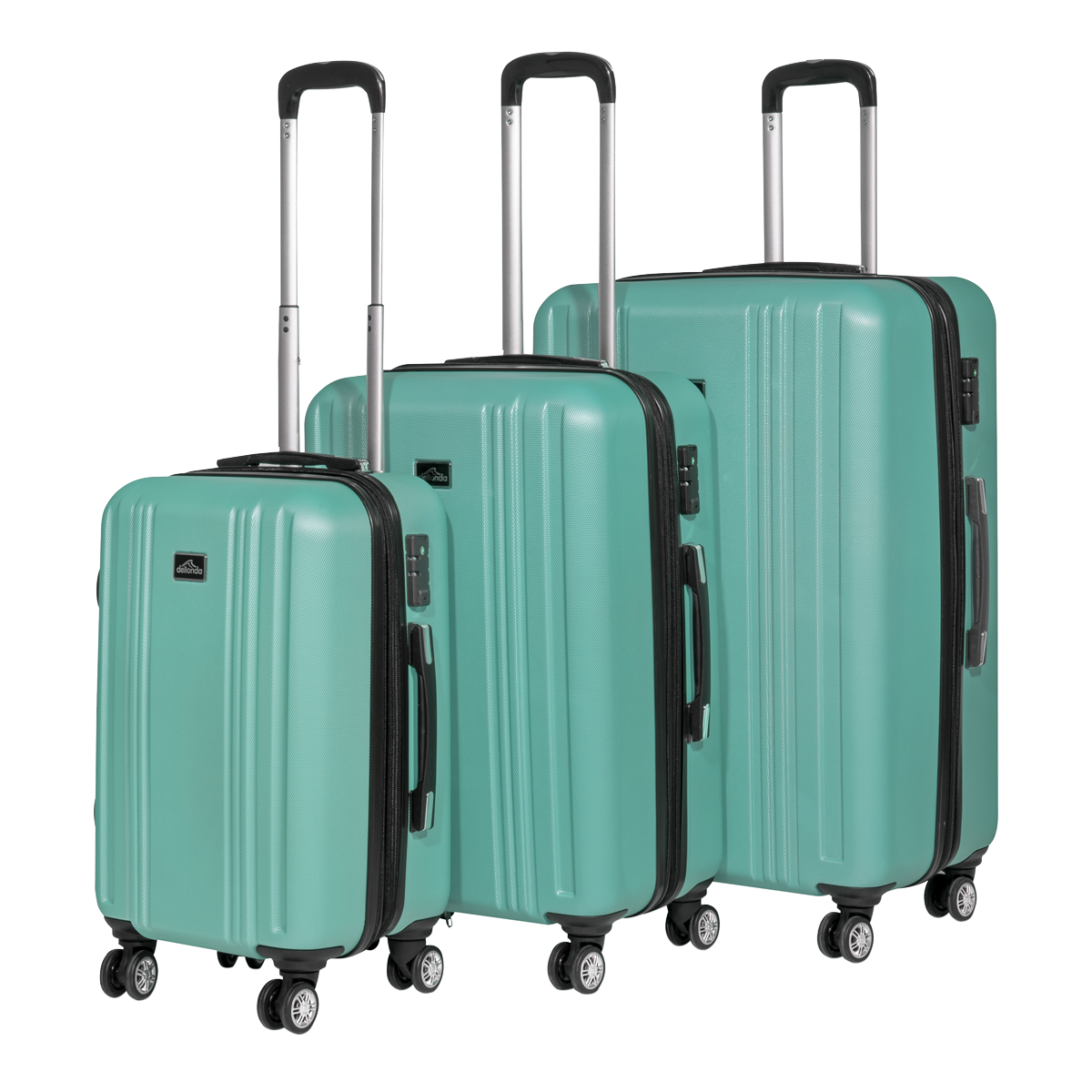 Dellonda DL126 Lightweight ABS Luggage Set with TSA Lock - Teal