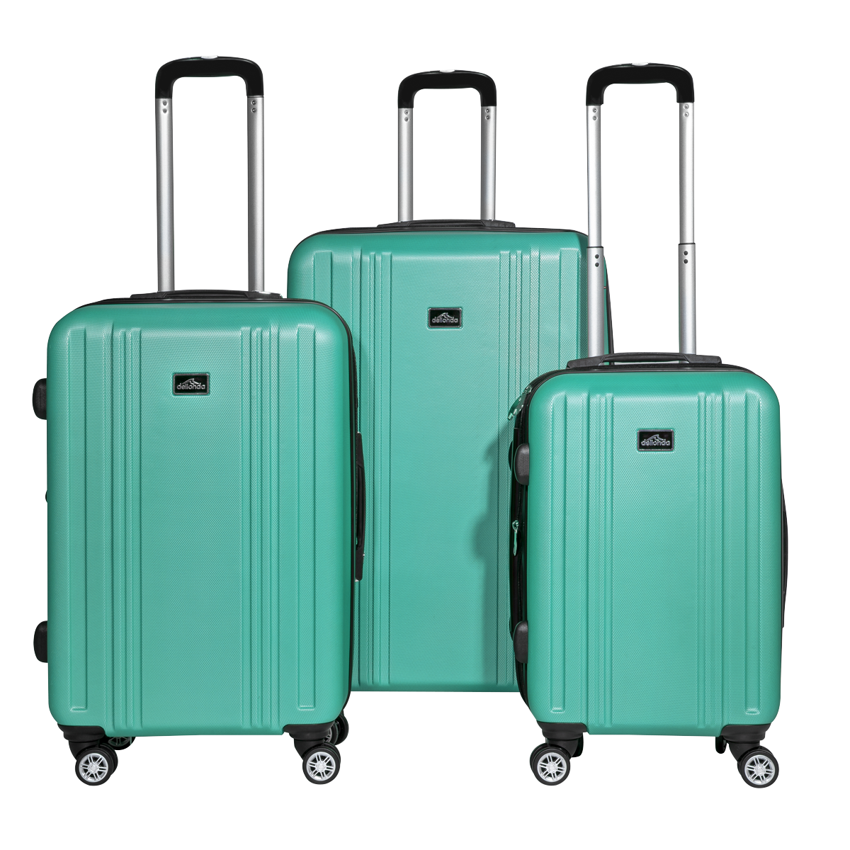 Dellonda DL126 Lightweight ABS Luggage Set with TSA Lock - Teal - additional view 2