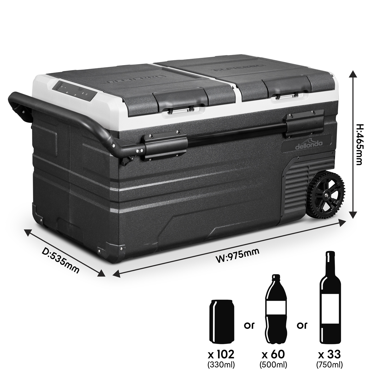 Dellonda DL127 Portable Fridge Freezer/Cool Box with LED Display 75L - additional view 15