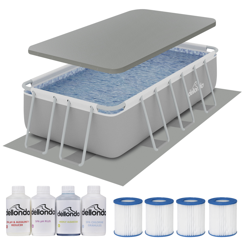 Dellonda DL139 Deluxe Steel Frame Swimming Pool with Filter Pump 13ft, Top Cover, Ground Sheet & - additional view 6
