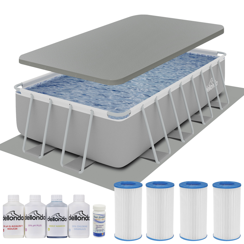 Dellonda DL140 Deluxe Steel Frame Swimming Pool with Filter Pump 18ft, Top Cover, Ground Sheet & - additional view 6