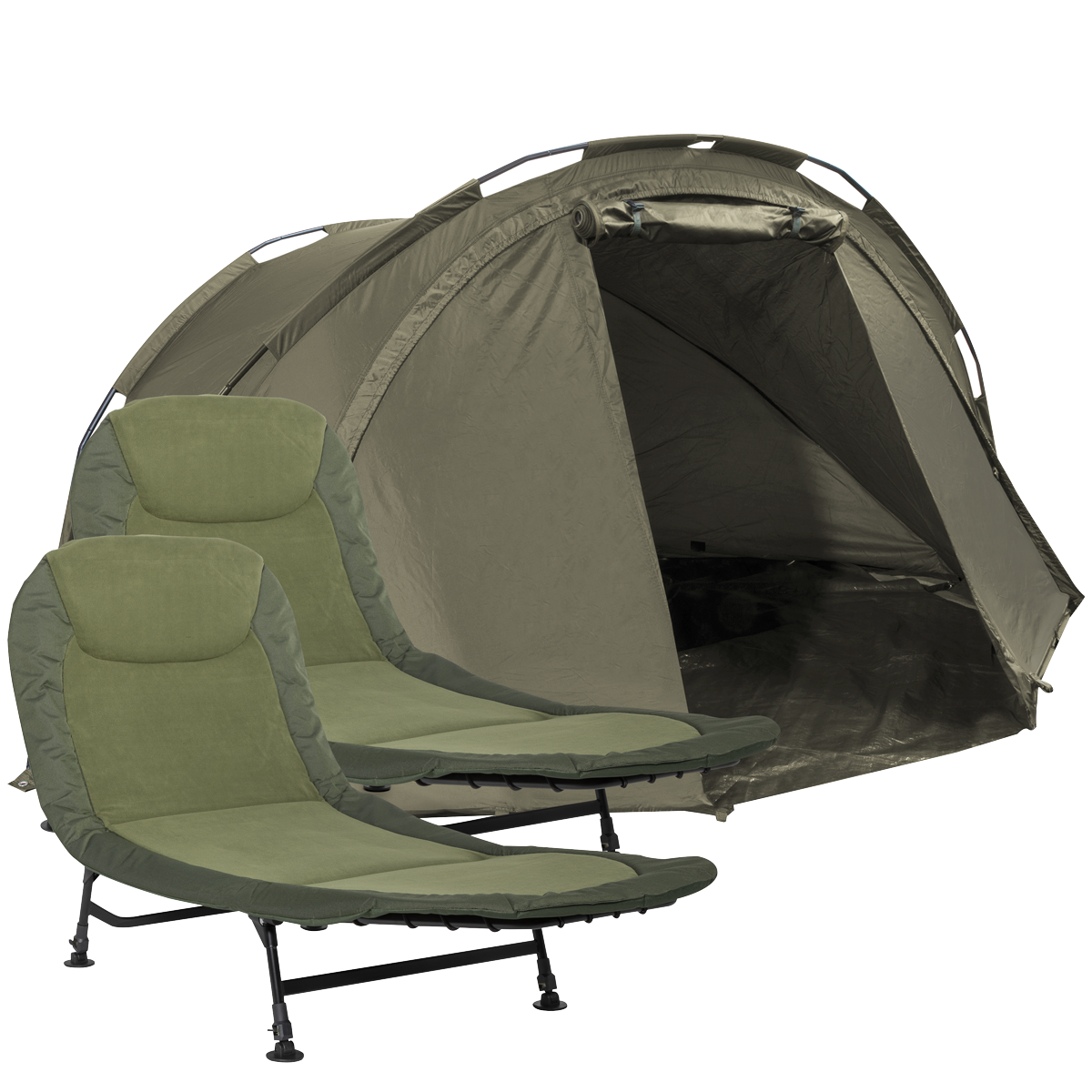Dellonda DL142 2-Person Bivvy Tent & Bedchair Set