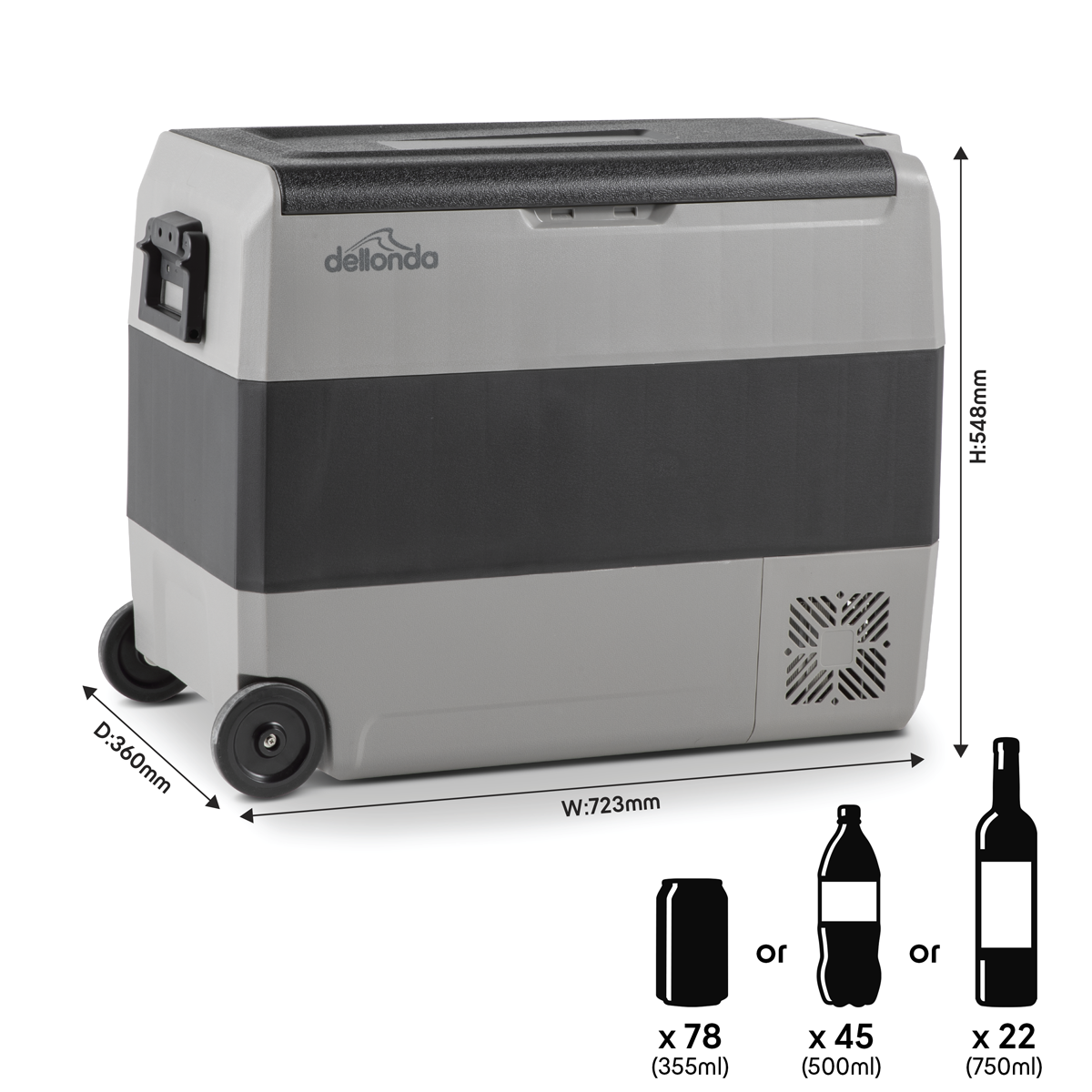 Dellonda DL15 Portable Fridge Freezer/Cool Box with LED Display 60L - additional view 12