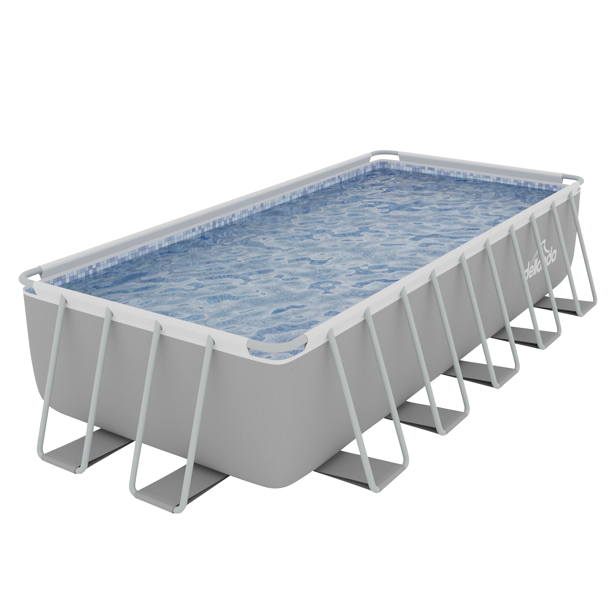 Dellonda DL150 Deluxe Steel Frame Rectangular Swimming Pool with Step Ladder & Filter Pump 21ft