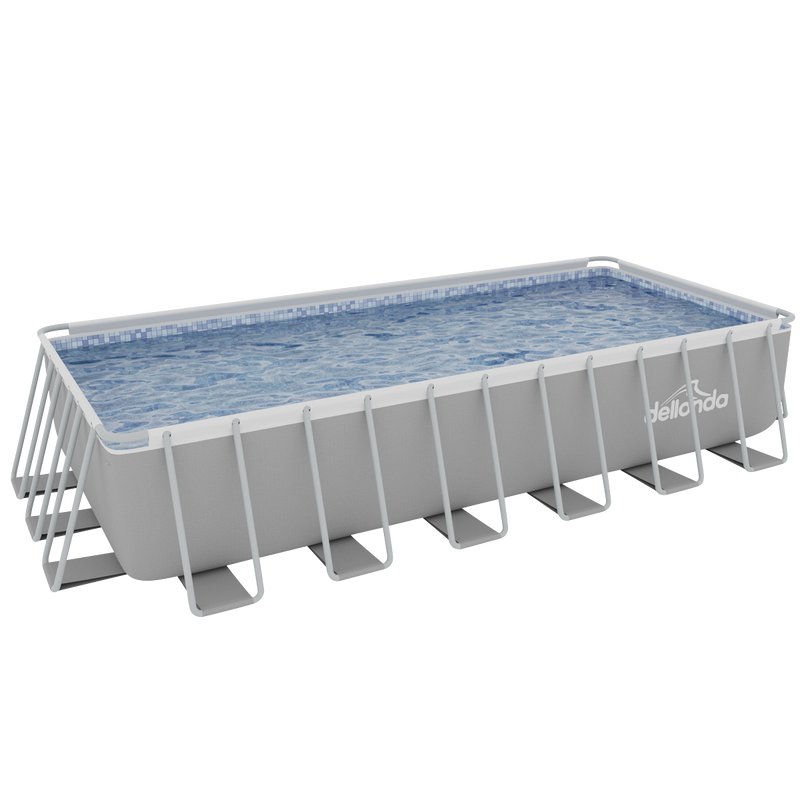Dellonda DL151 Deluxe Steel Frame Rectangular Swimming Pool with Step Ladder & Filter Pump 25ft - additional view 14