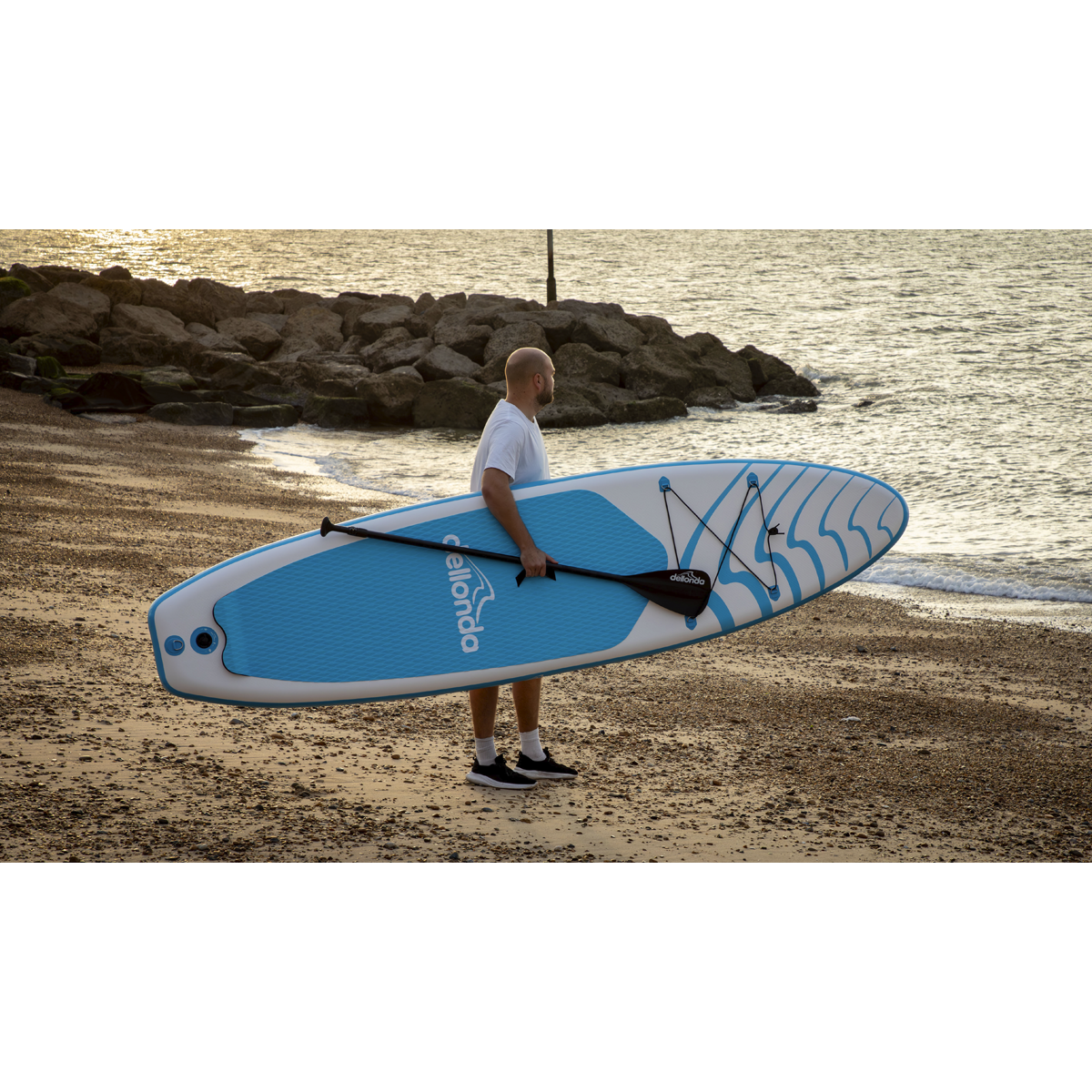 Dellonda DL152 Inflatable Stand-Up Paddle Board 10'6" - Light Blue/White - additional view 10
