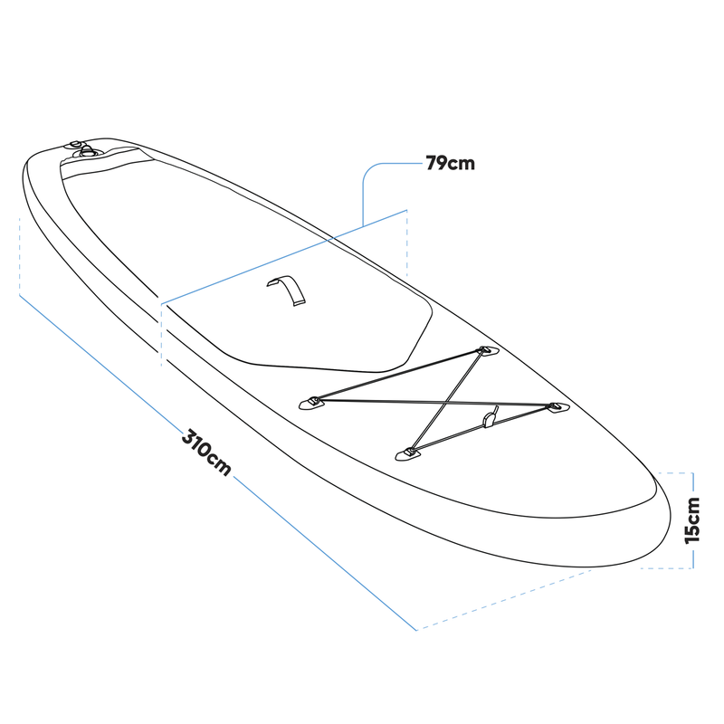 Dellonda DL153 Inflatable Stand-Up Paddle Board 10'2" - Dark Blue/White - additional view 24