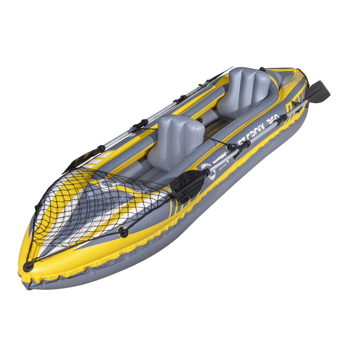 Dellonda DL155 Inflatable 2-Person Kayak/Canoe Set with Pump, Carry Bag & 2 Oars - Blue/Yellow/White - additional view 8