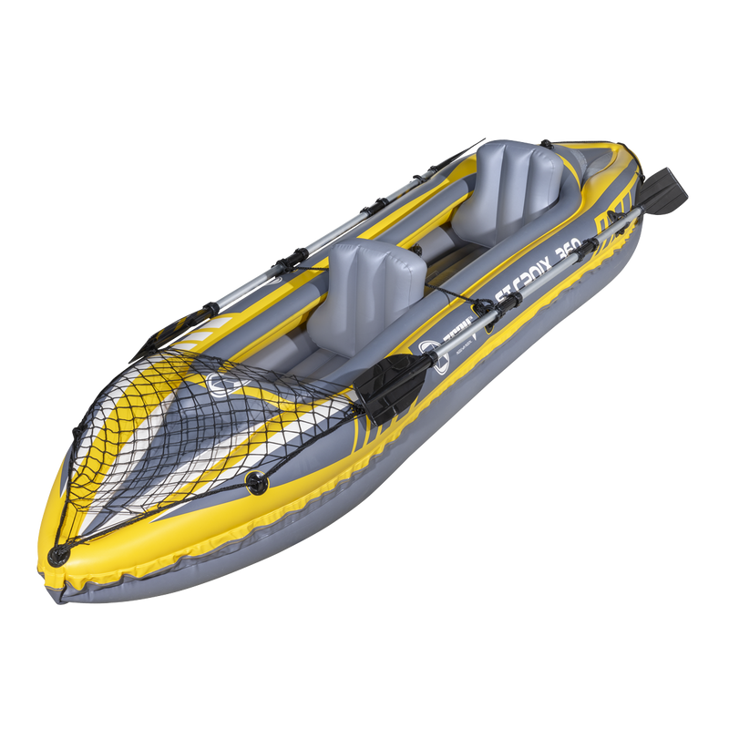 Dellonda DL155 Inflatable 2-Person Kayak/Canoe Set with Pump, Carry Bag & 2 Oars - Blue/Yellow/White - additional view 8