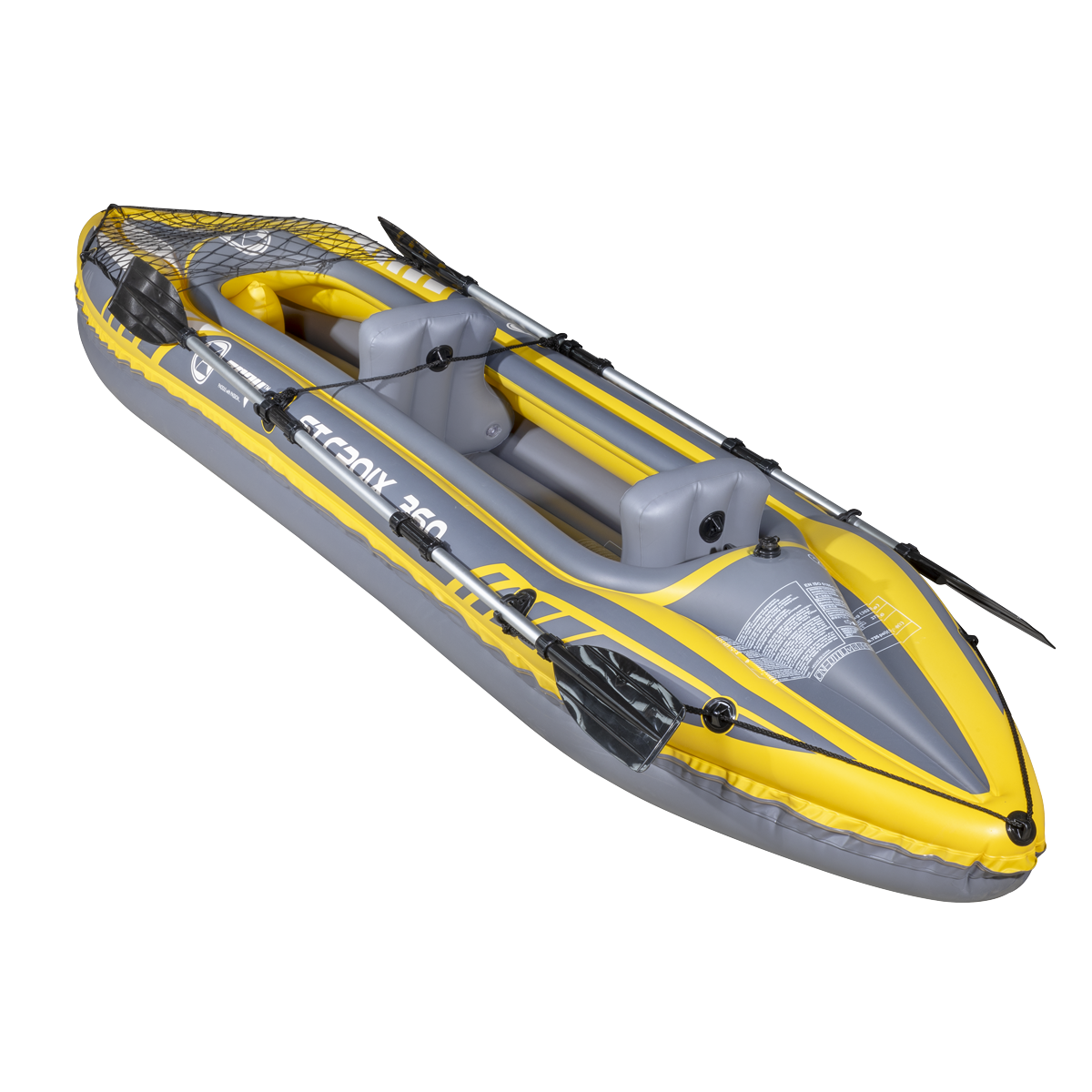 Dellonda DL155 Inflatable 2-Person Kayak/Canoe Set with Pump, Carry Bag & 2 Oars - Blue/Yellow/White - additional view 10