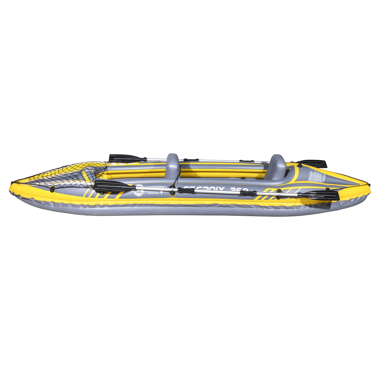 Dellonda DL155 Inflatable 2-Person Kayak/Canoe Set with Pump, Carry Bag & 2 Oars - Blue/Yellow/White - additional view 12