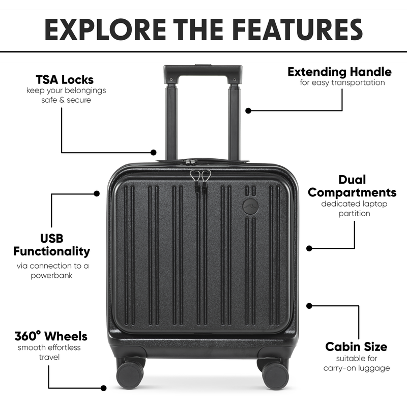 Dellonda DL156 Cabin Size Luggage with Laptop Compartments & Dual TSA Lock 18" - additional view 15