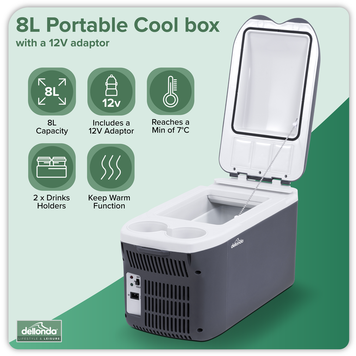 Dellonda DL166 8L Portable Cool Box 12V - additional view 3