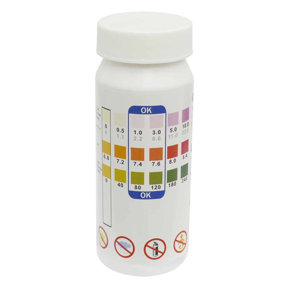 Dellonda DL32 3-in-1 Chlorine, PH & Alkalinity Test Strips - Pack of 50 - additional view 2