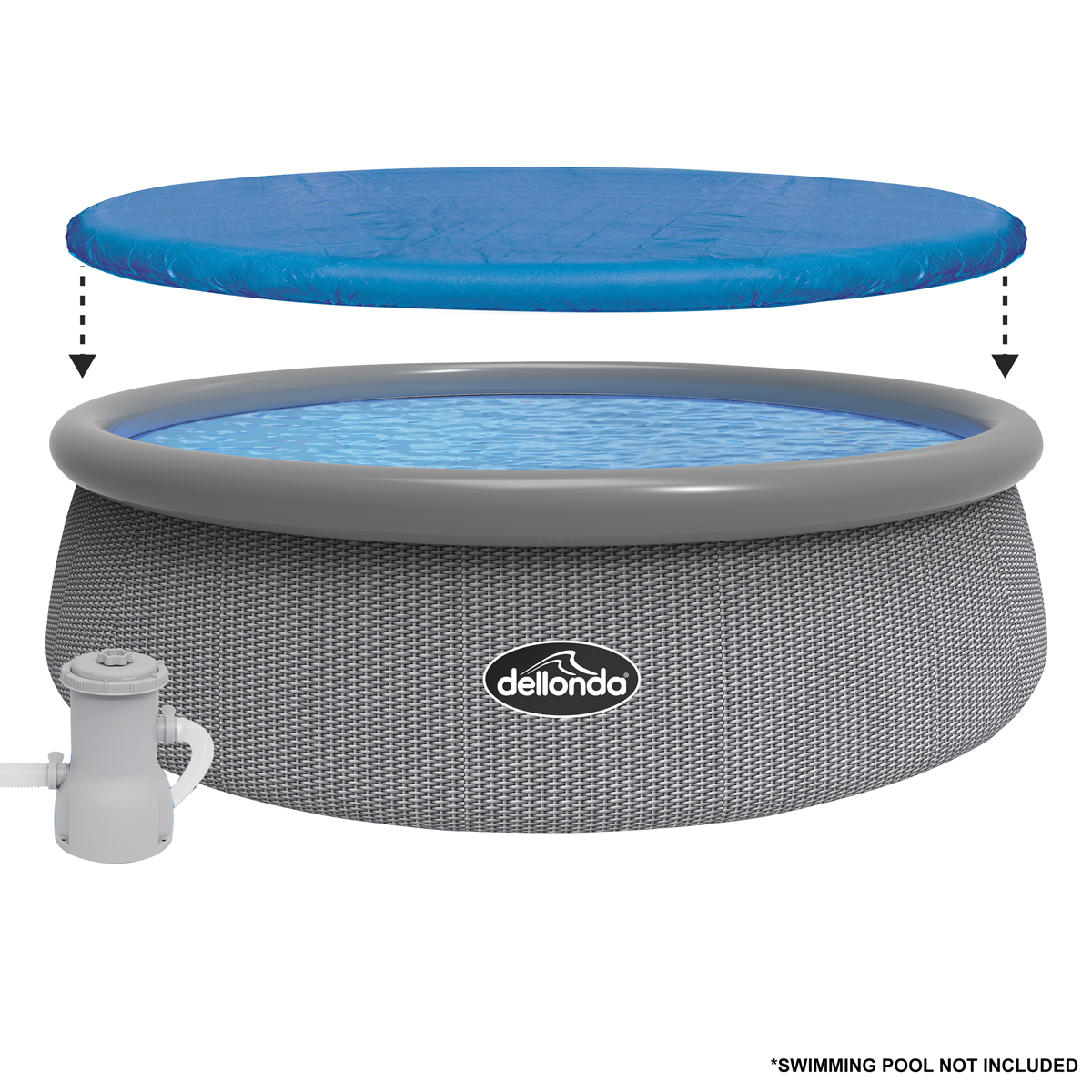 Dellonda DL39 Swimming Pool Top Cover with Rope Ties for DL18 - additional view 2