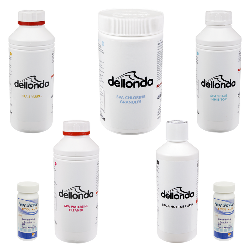 Dellonda DL87 Hot Tub/Spa Master Kit with 5 Chemicals & Test Strips
