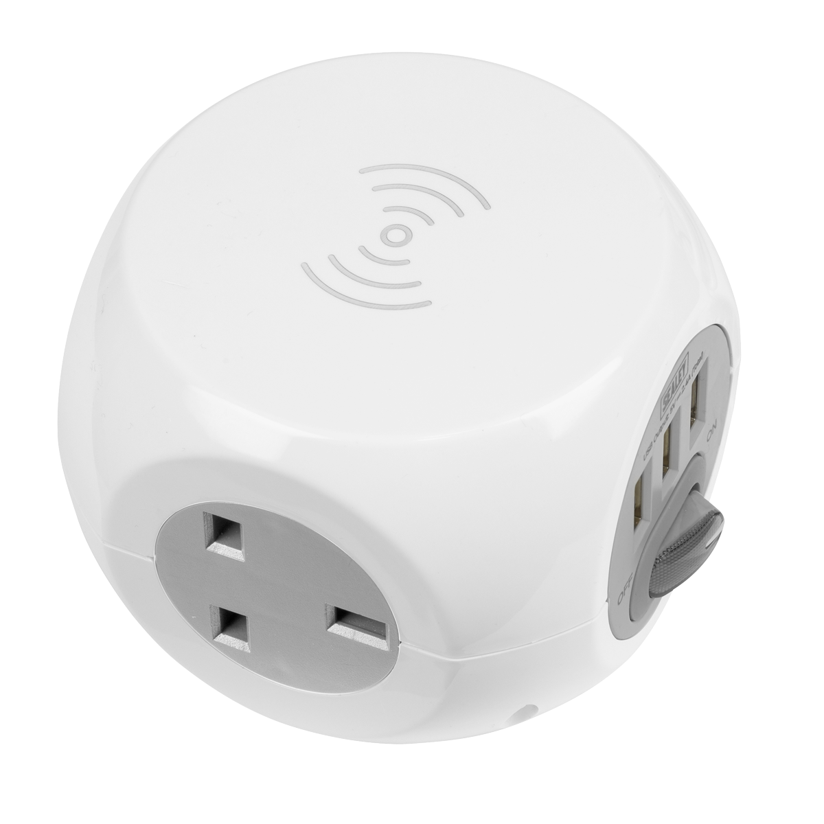 Sealey EL144WC 1.4m Extension Cable Cube & Wireless Charging Pad 3 x 230V & 3 x USB - additional view 2
