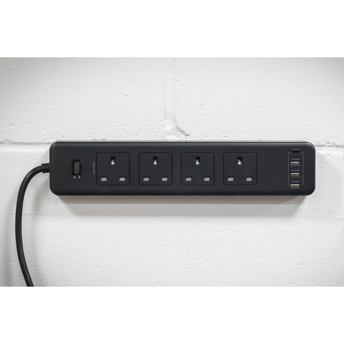 Sealey EL34USBB 2.6m Extension Lead with USB Ports - Black - additional view 10