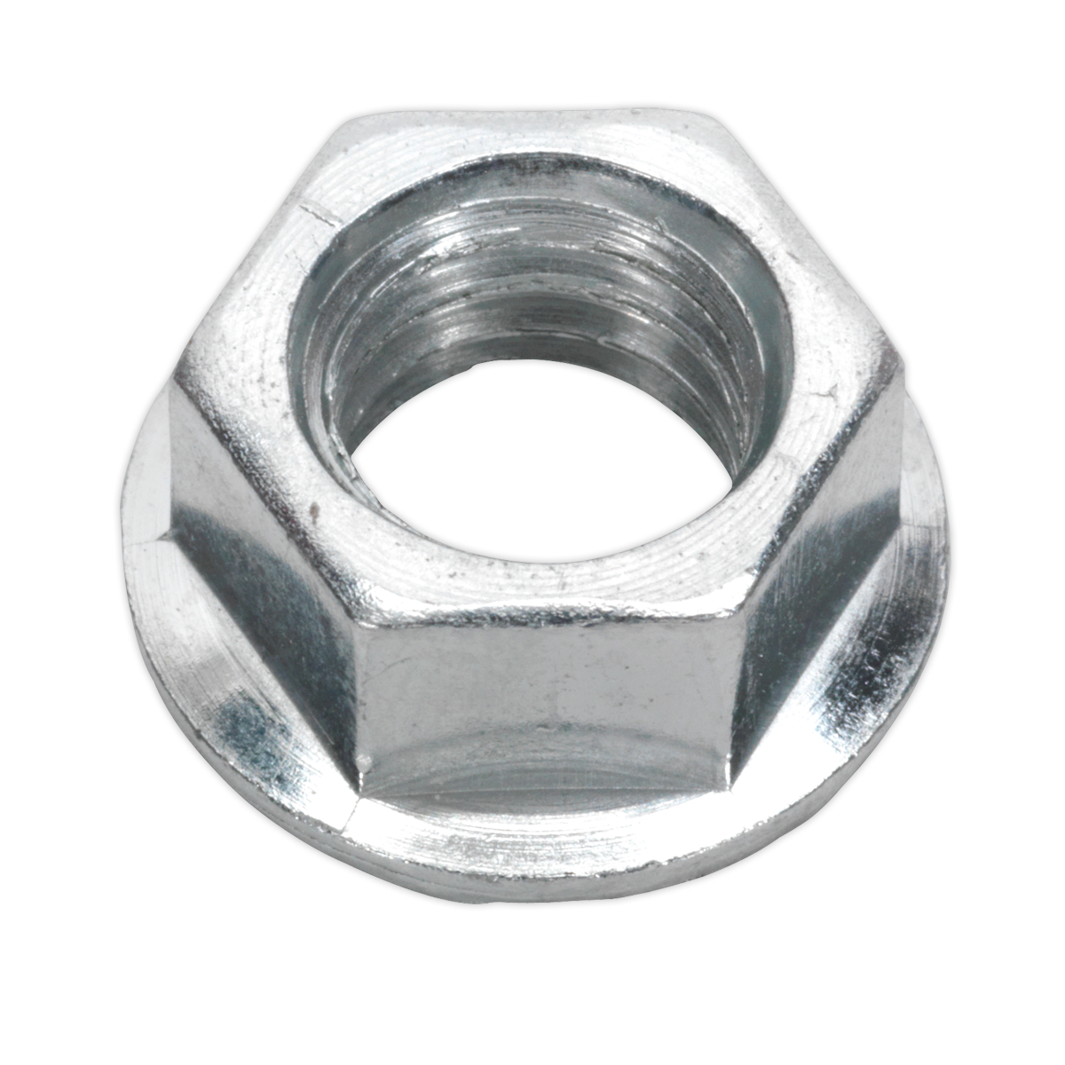 Sealey FN10 Zinc Plated Serrated Flange Nut M10 - Pack of 100