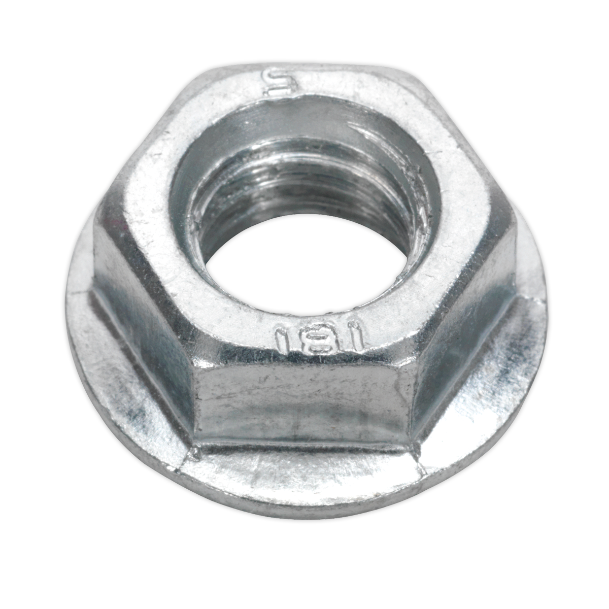 Sealey FN12 Zinc Plated Serrated Flange Nut M12 - Pack of 50
