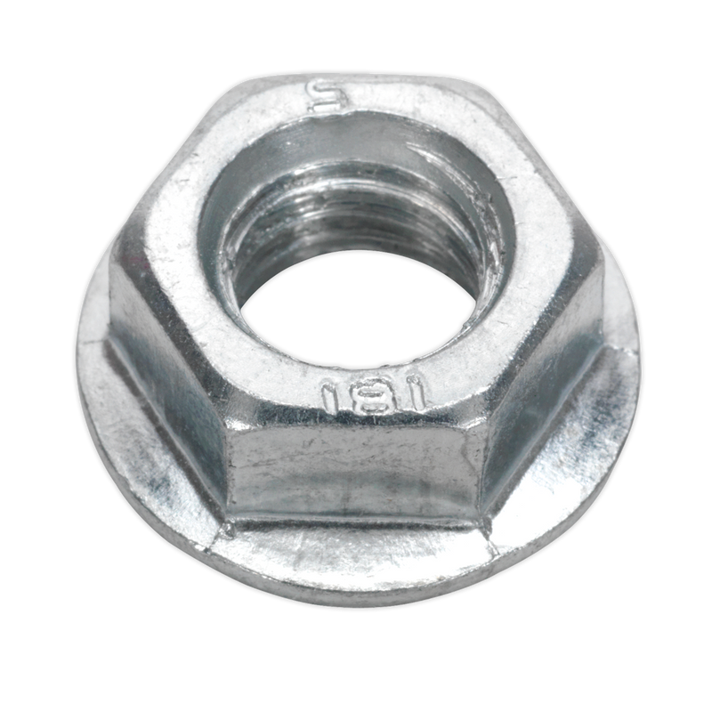 Sealey FN12 Zinc Plated Serrated Flange Nut M12 - Pack of 50