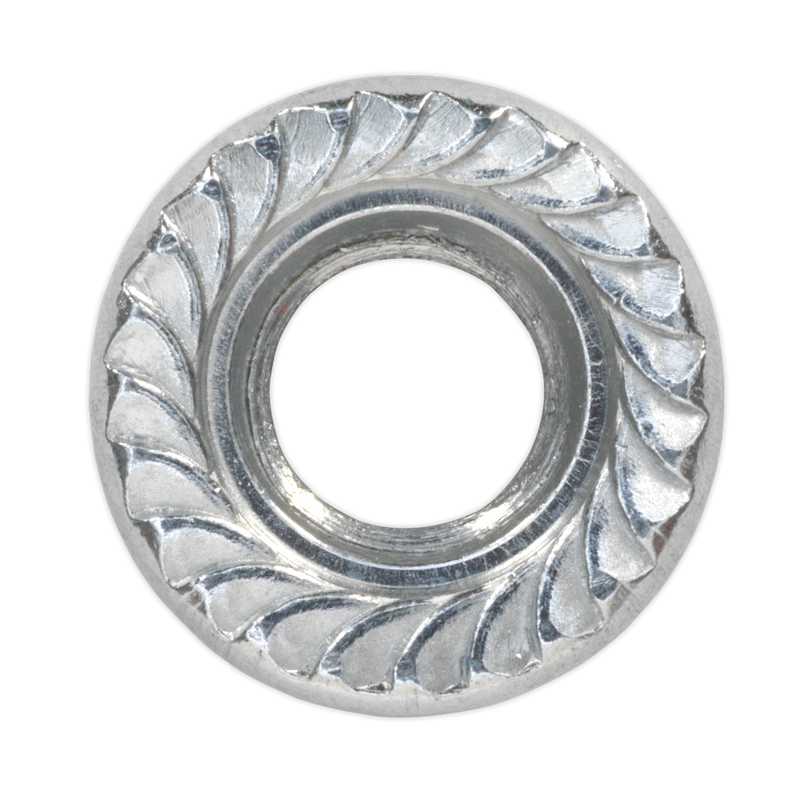 Sealey FN8 Zinc Plated Serrated Flange Nut M8 - Pack of 100 - additional view 4