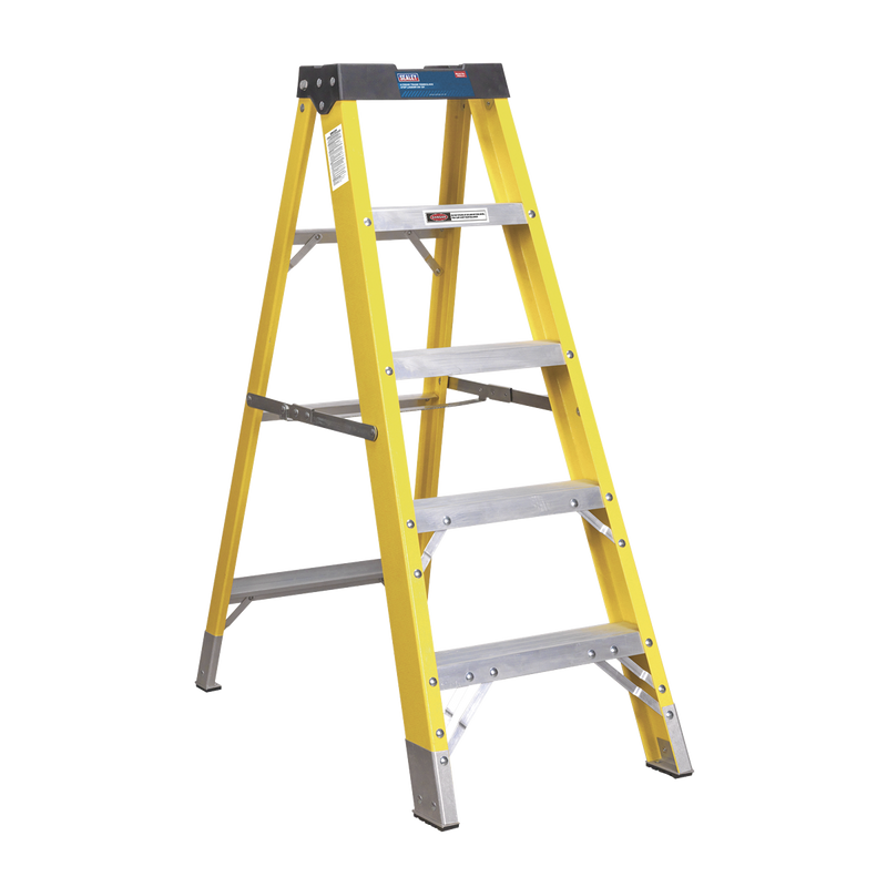 Sealey FSL5 Fibreglass Step Ladder 4-Tread - EN 131