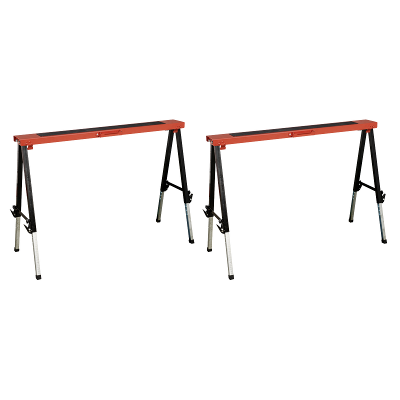Sealey FTAL12 Fold Down Trestle with Adjustable Legs - Pair