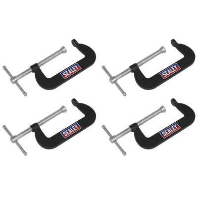 Sealey GCC02 Junior C-Clamp Set 76 x 35mm 4pc