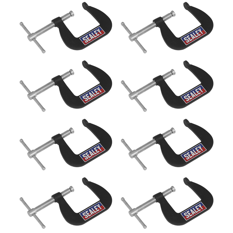 Sealey GCC03 Junior C-Clamp Set 38 x 38mm 8pc
