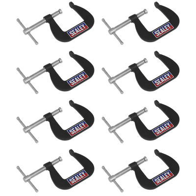 Sealey GCC03 Junior C-Clamp Set 38 x 38mm 8pc