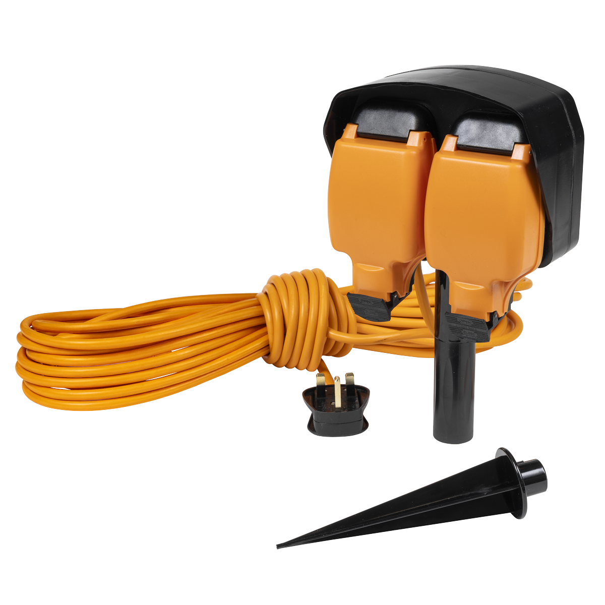 Sealey GCR15S 15m Weatherproof Extension Lead & Ground Spike 2 x 230V