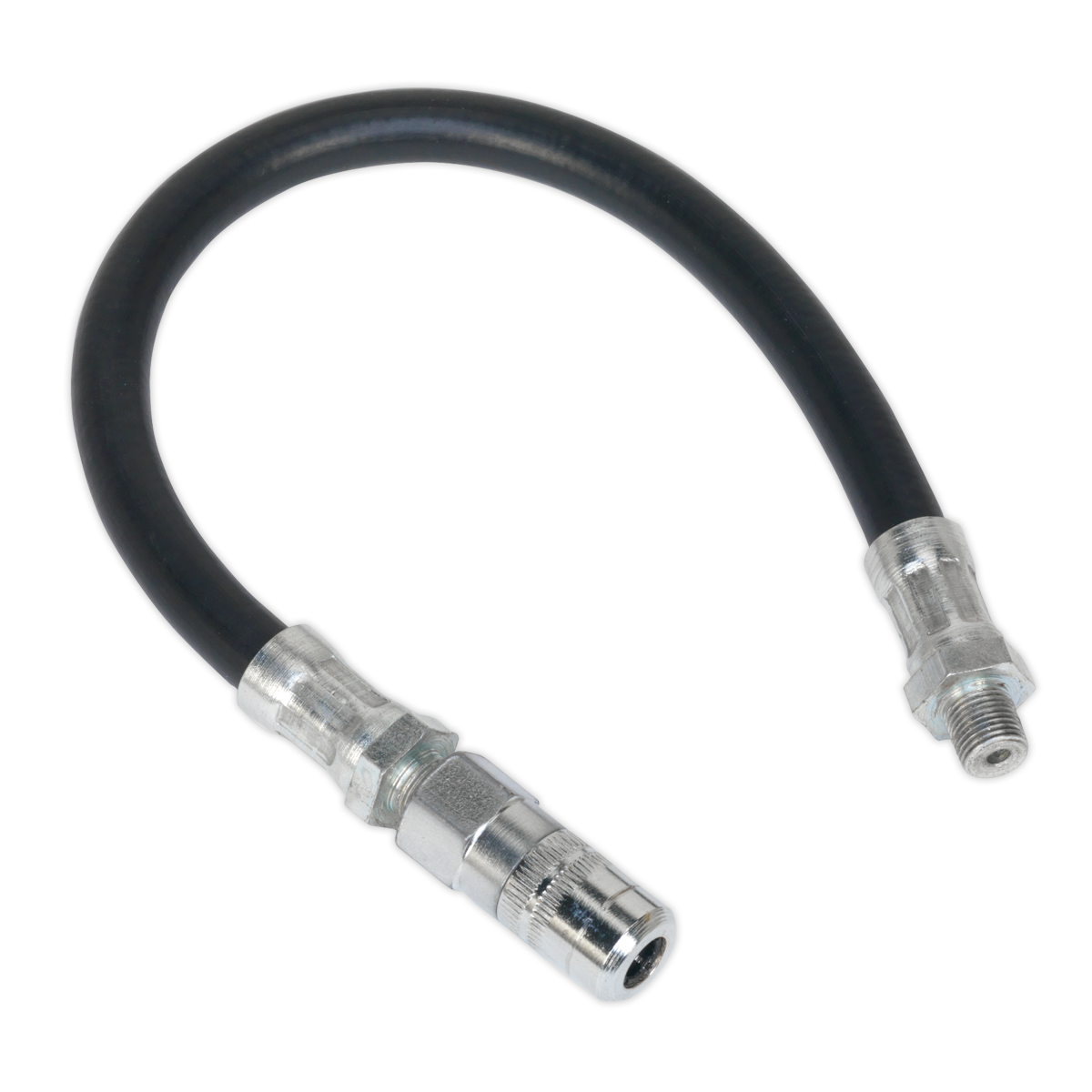 Sealey GGHE300 Flexible Rubber Grease Gun Delivery Hose with 4-Jaw Connector 300mm 1/8"BSP Gas