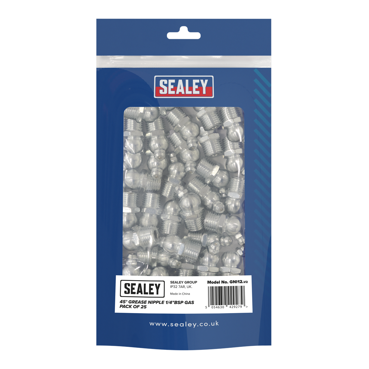Sealey GNI12 45° Grease Nipple 1/4"BSP Gas - Pack of 25 - additional view 2