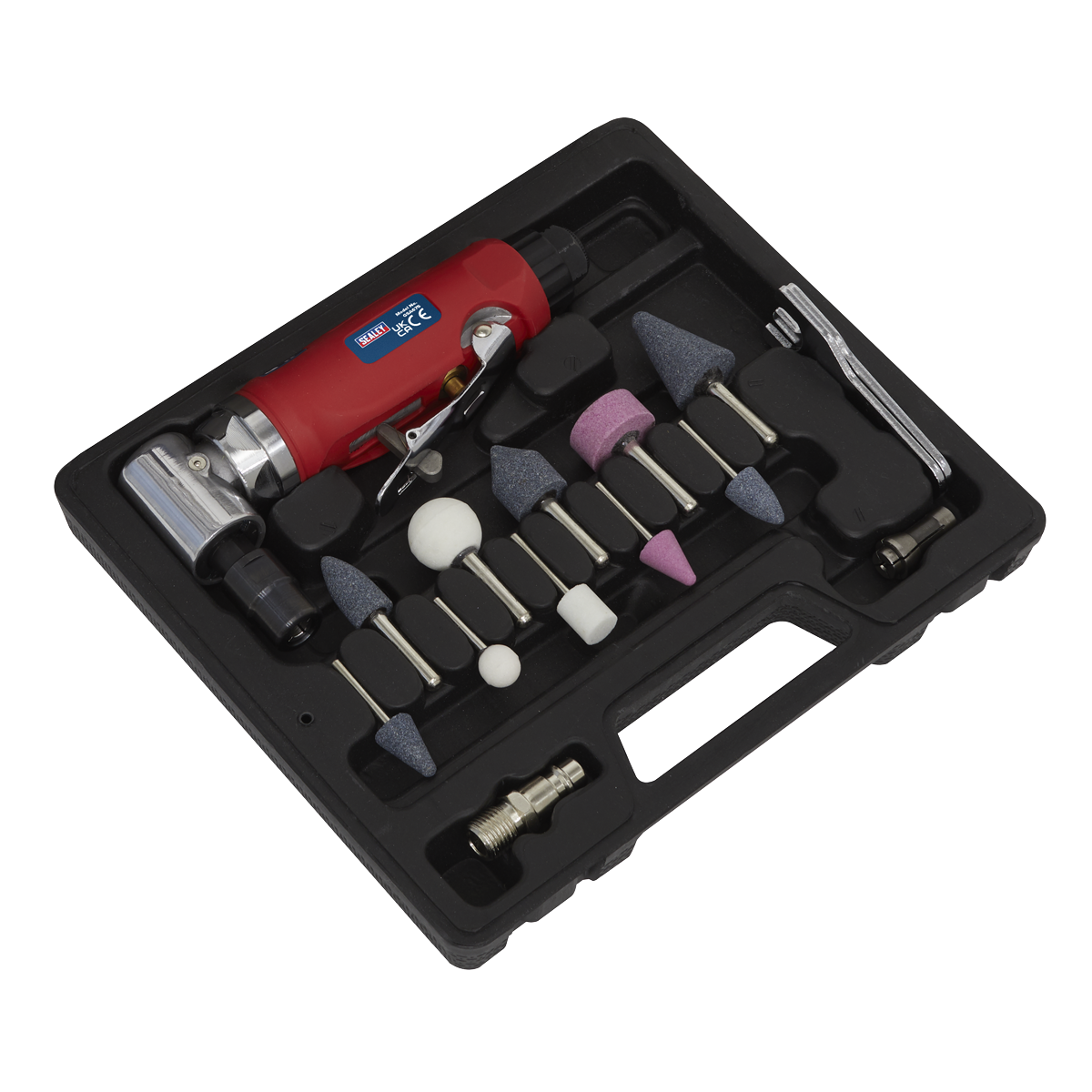 Sealey GSA675 Generation 90° Angle Air Die Grinder Kit 15pc - additional view 2