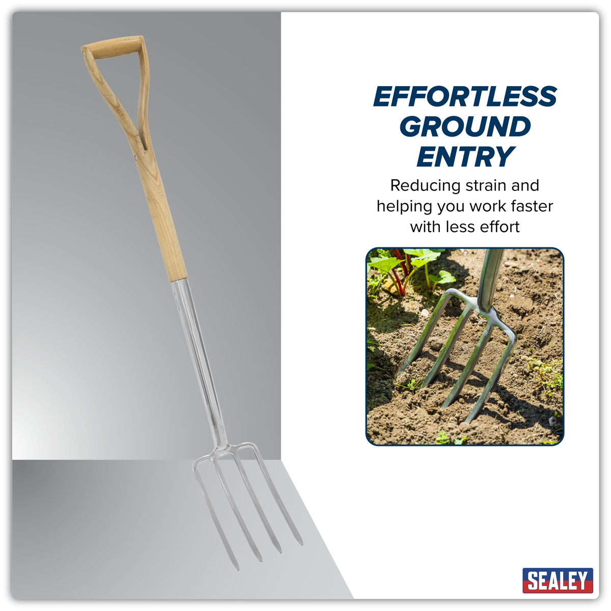 Sealey GTWH018 Premier Border Fork with Ash Handle & Stainless Steel Tines - additional view 2